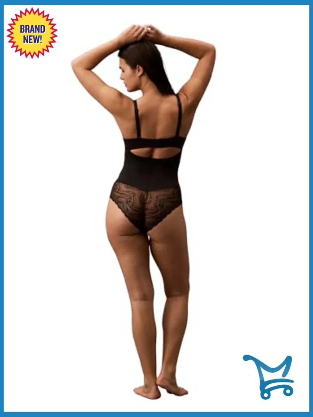 Women's Lace Bodysuit Shapewear with Underwire Medium Support